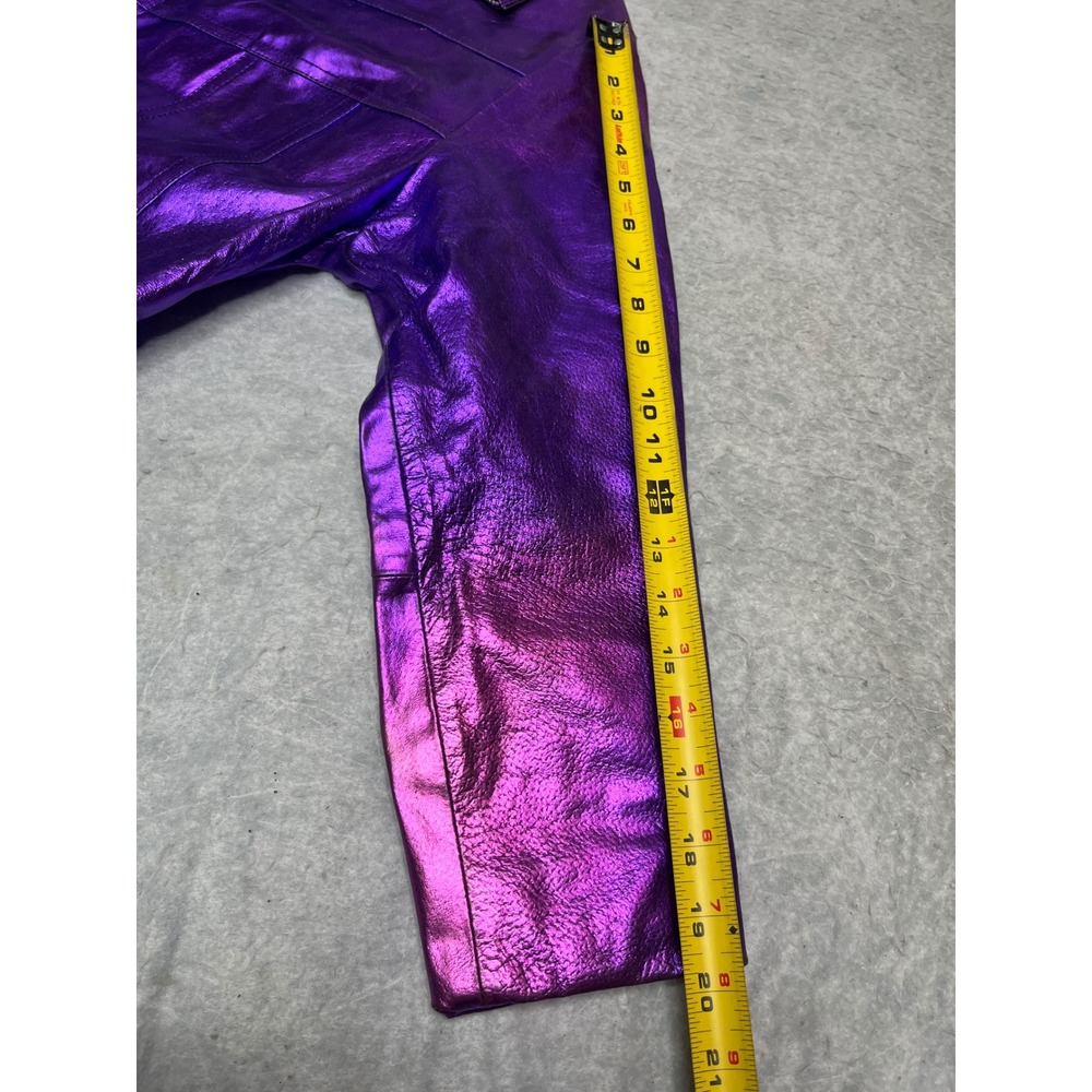 Wilsons Maxima Metallic Purple Leather festival jacket Womens Medium vintage - Picture 6 of 8